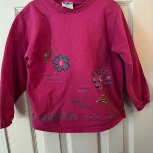 Vintage girls OshKosh B'gosh Fuchsia Floral Sweatshirt